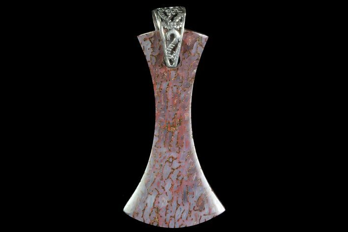 Gorgeous, Purple Dinosaur Bone (Gembone) Axe Pendant #84766